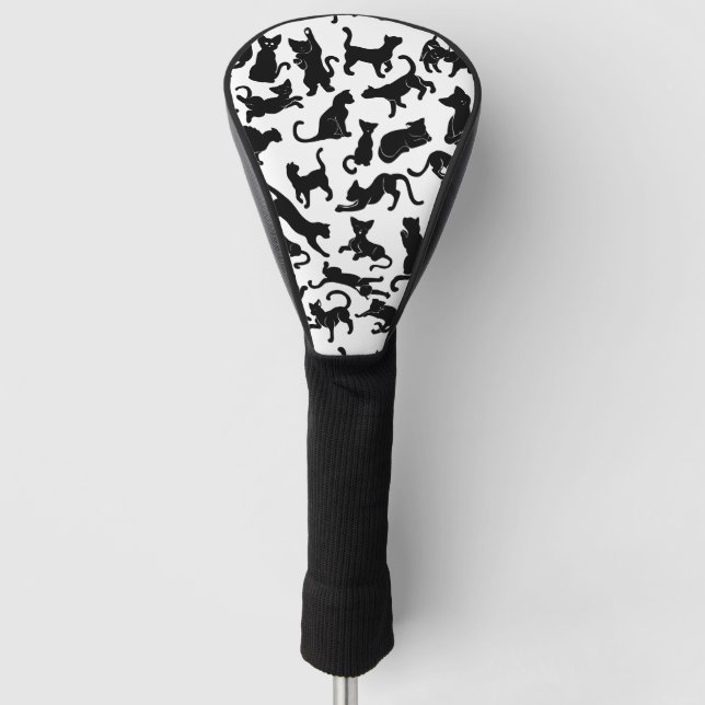 Black Cat Pattern Golf Head Cover (Front)
