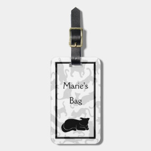 Black Cat Pattern Luggage Tag