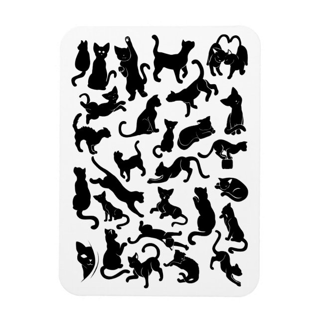 Black Cat Pattern  Magnet (Vertical)