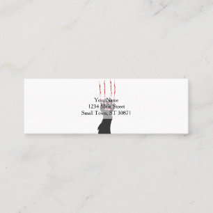 Black cat paw print - Choose background color Mini Business Card