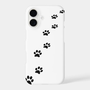 Black cat paw prints on white