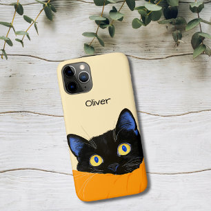 Black Cat Peeking Case-Mate iPhone Case