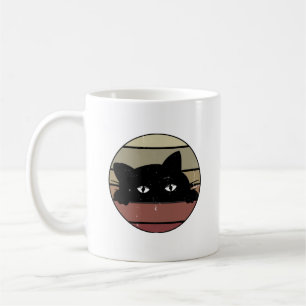  Black Cat Peeking  Coffee Mug