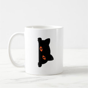 Black Cat Peeking  Coffee Mug