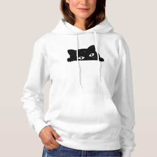 Black Cat Peeking  Hoodie