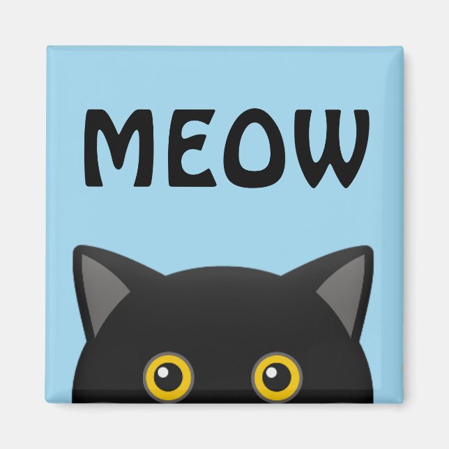 BLACK CAT PEEKING MAGNETS (Front)