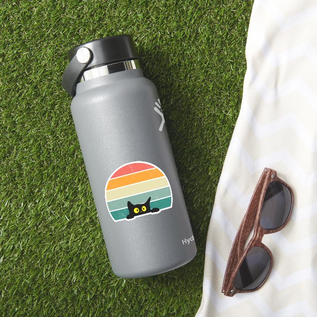 Black Cat Peeking Sunset Vintage    4 (HydroFlask Insitu)