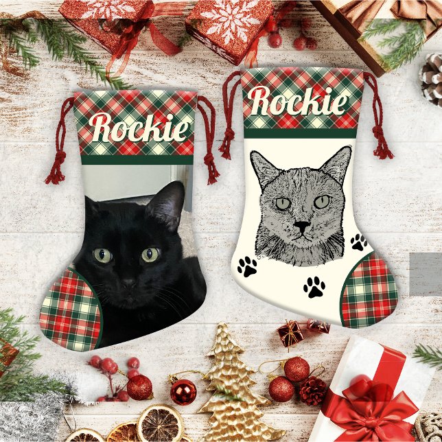 Black Cat Personalised Christmas Stocking (Creator Uploaded)