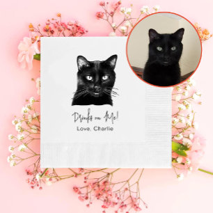 Black Cat Personalised Drink On Me Napkin