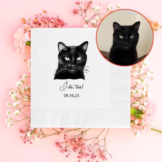Black Cat Personalised I Do Too  Napkin (Creator Uploaded)