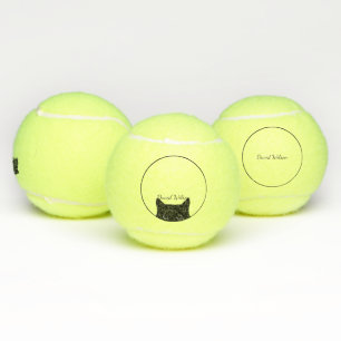 Black Cat Personalised Keepsake Tennis Ball