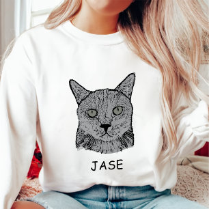 Black Cat Personalised Pet Lover Sweatshirt