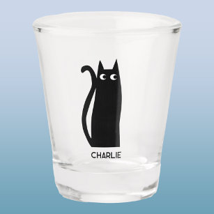 Black Cat Personalised Shot Glass