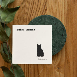 black cat Pet kitten Cocktail Napkin for wedding