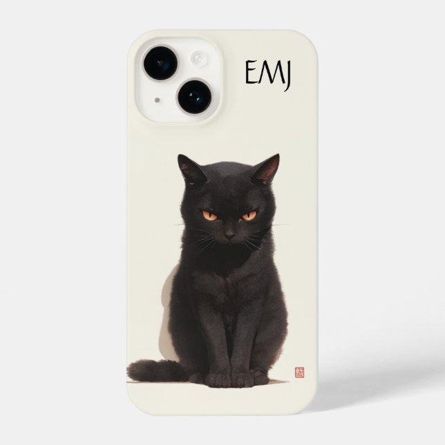 Black Cat Phone Case | Customisable (Back)