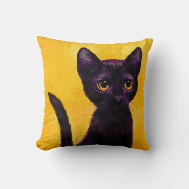 black cat pillow (Front)