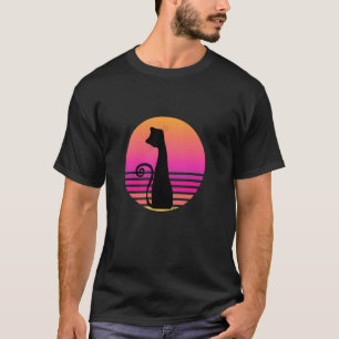 Black Cat Pink Circulo Cat Lovers T-Shirt
