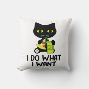 Black Cat Pizza & Coffee Night Tee Cushion