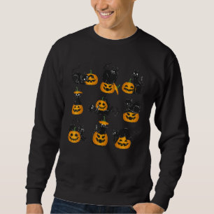 Black Cat Play With Pumkin Cat Spooky Season Sweatshirt