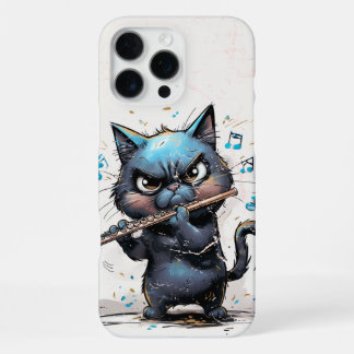 Black Cat Playing Flute Cute Flute Player Gift iPhone 16 Pro Max Case