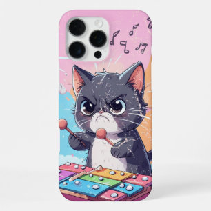 Black Cat Playing Xylophone Cute Xylophonist Gift iPhone 16 Pro Max Case