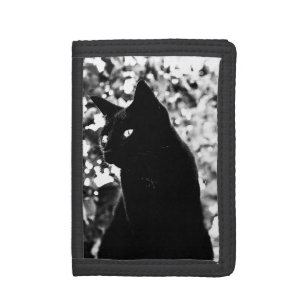 Black Cat Portrait Trifold Wallet