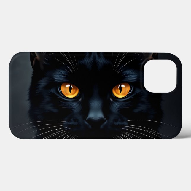 Black Cat Portrait with Yellow Eyes Case-Mate iPhone Case (Back (Horizontal))
