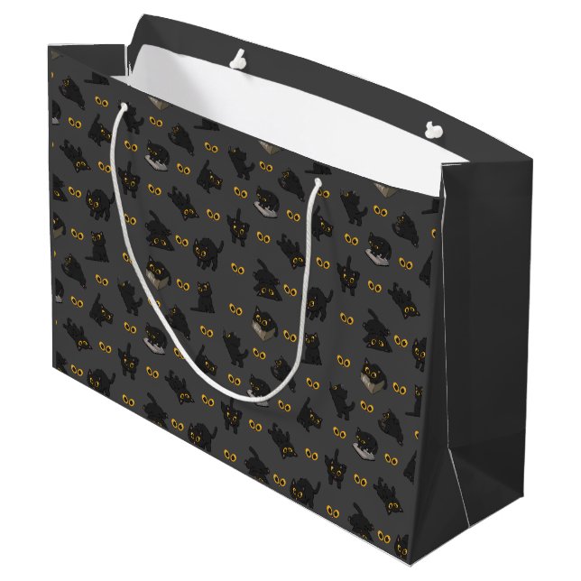 BLACK CAT POSTURE LARGE GIFT BAG (Back Angled)