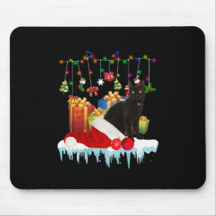 Black Cat Present Of My Christmas Mouse Pad