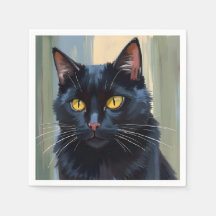 Black Cat | Pretty Kitten Watercolor