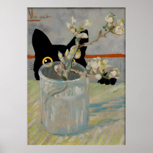 Black Cat Print Van Gogh Still Life