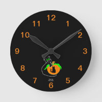Black Cat Pumpkin Acrylic Wall Clock