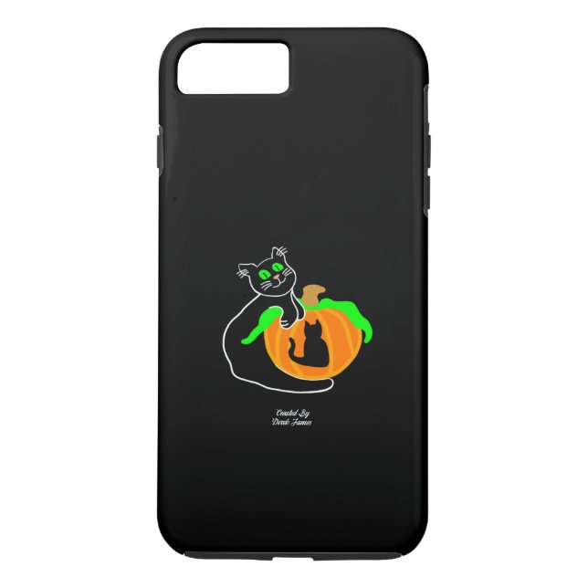 Black Cat Pumpkin Apple iPhone 8/7 Plus Case (Back)