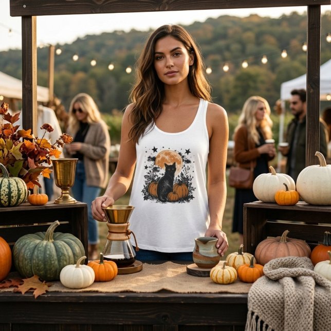 Black Cat Pumpkin Halloween Singlet (Creator Uploaded)