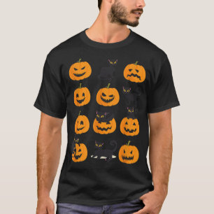 Black Cat Pumpkin Halloween Vintage Costume T-Shirt