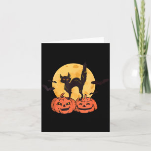 Black Cat Pumpkin Moon Halloween Costume Cat Lover Card