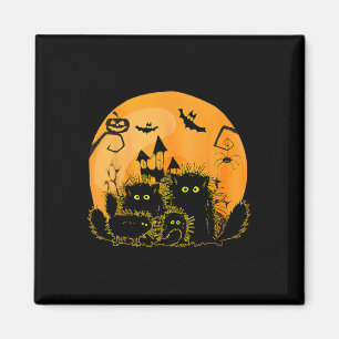 Black Cat Pumpkin Moon Halloween Costume Cat Lover Magnet