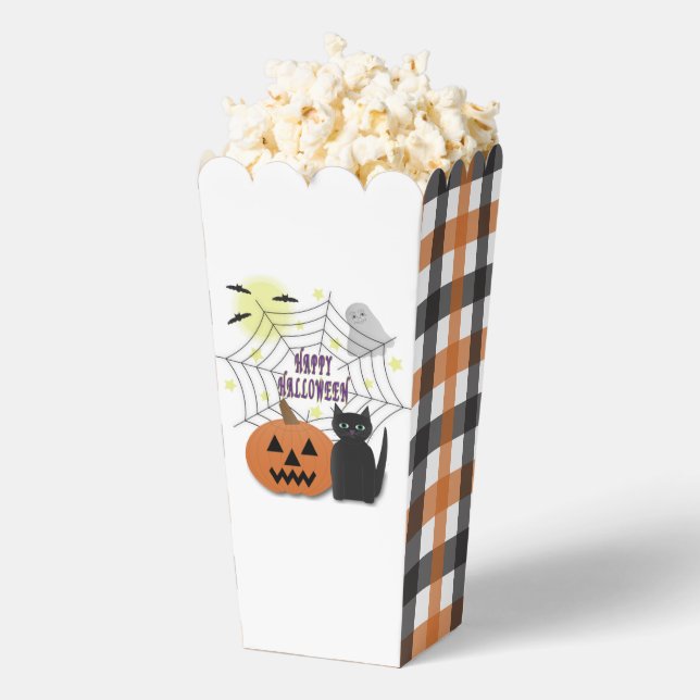 Black Cat & Pumpkin Not Scary Halloween Favour Box (Popped)