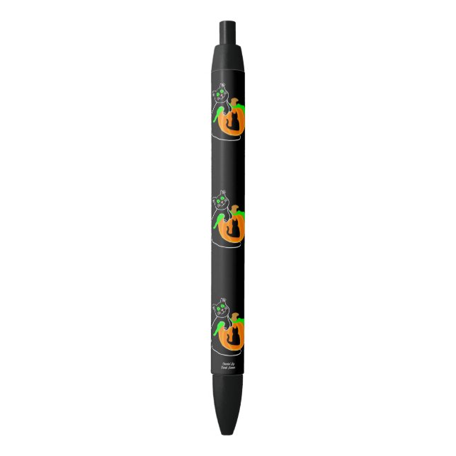 Black Cat Pumpkin Pen (Front Vertical)