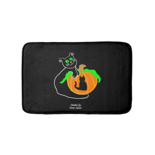 Black Cat Pumpkin Small Bath Mat