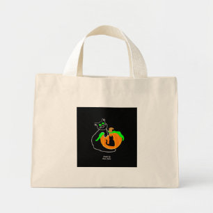 Black Cat Pumpkin Tiny Tote Bag