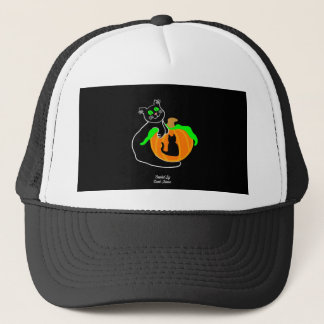 Black Cat Pumpkin Trucker Hat