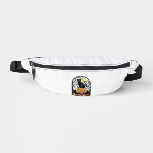 Black Cat Pumpkin Vintage Halloween Engraving_1 Bum Bags