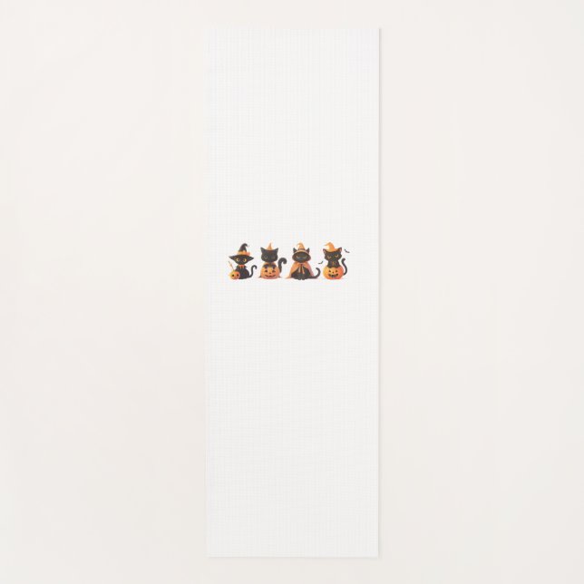 Black Cat Pumpkin  Yoga Mat (Front)