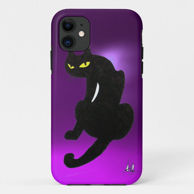 BLACK CAT purple Case-Mate iPhone Case (Back)