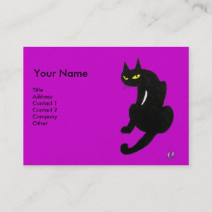 BLACK CAT , Purple Violet Pearl Paper Business Card