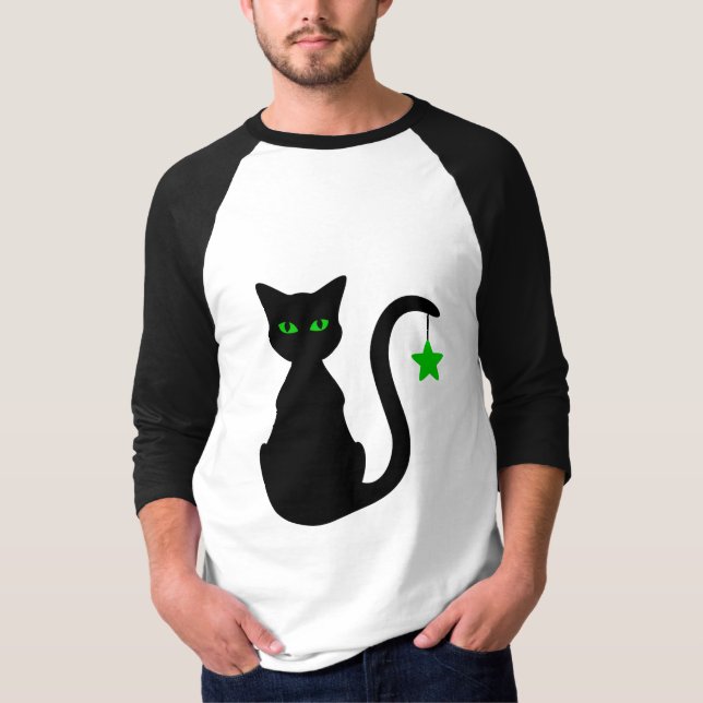 Black Cat Raglan T-Shirt (Front)