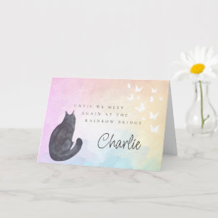 Black Cat Rainbow Bridge Pet Loss Memorial Card