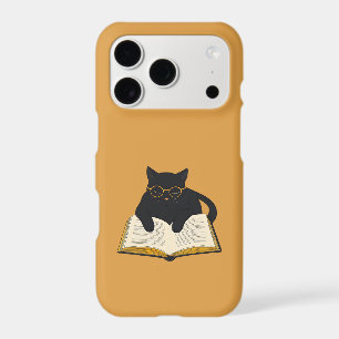 Black Cat Reading Book Autumn iPhone Case