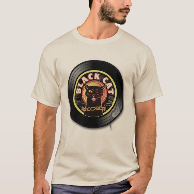 Black Cat Records Light Tee – Retro Jazz & Soul (Front)